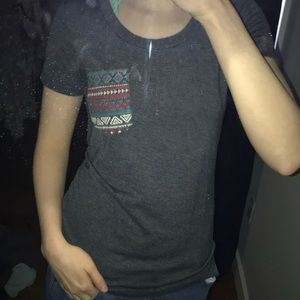 Gray t-shirt with pocket detail